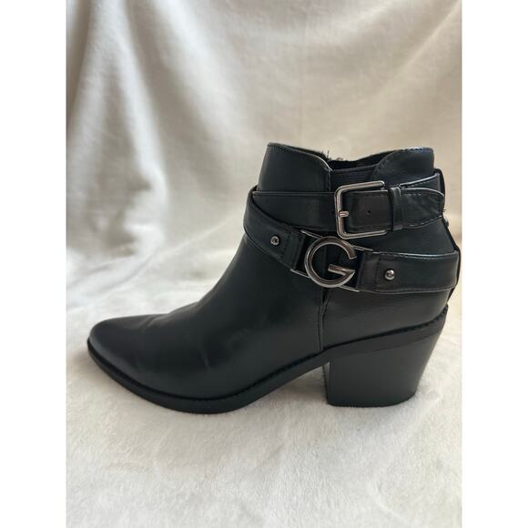 Guess Black Ankle Boots, Vegan Leather, Size 8 - Picture 8 of 11